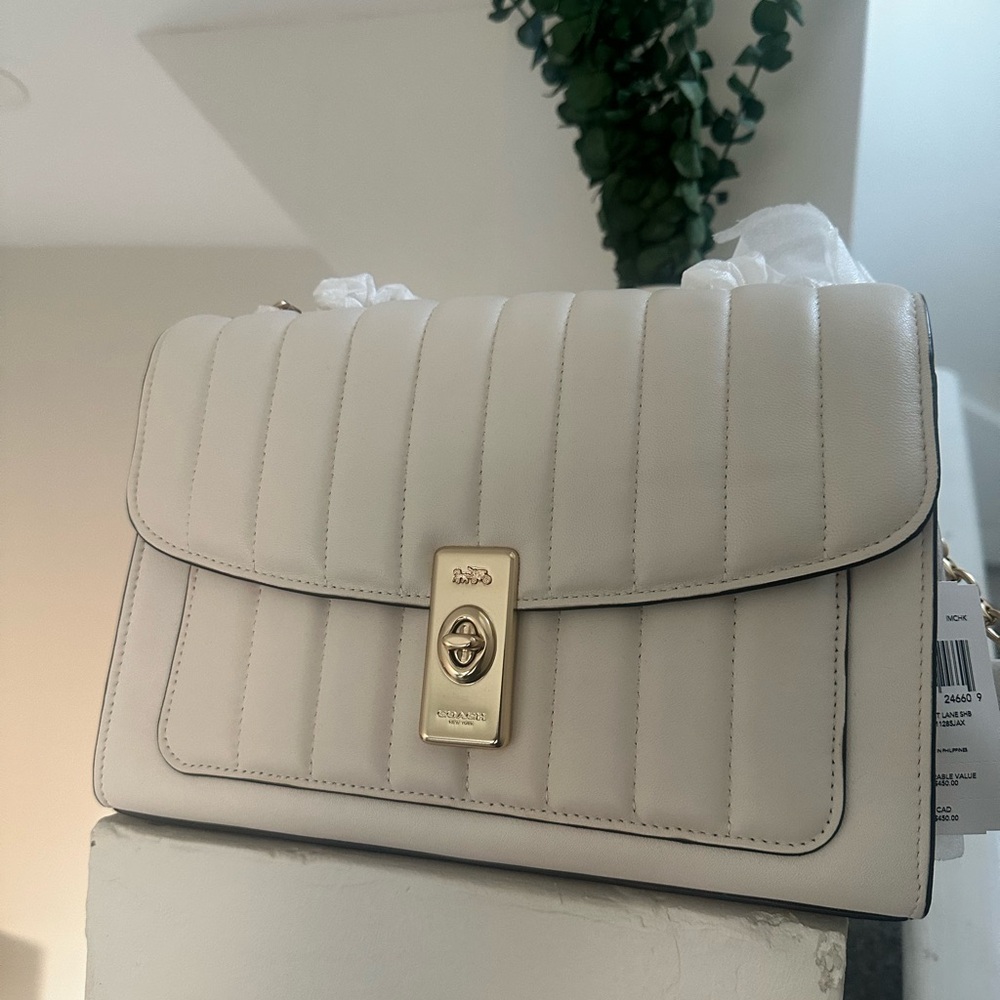 Authentic COACH Cream Shoulder Bag NWT